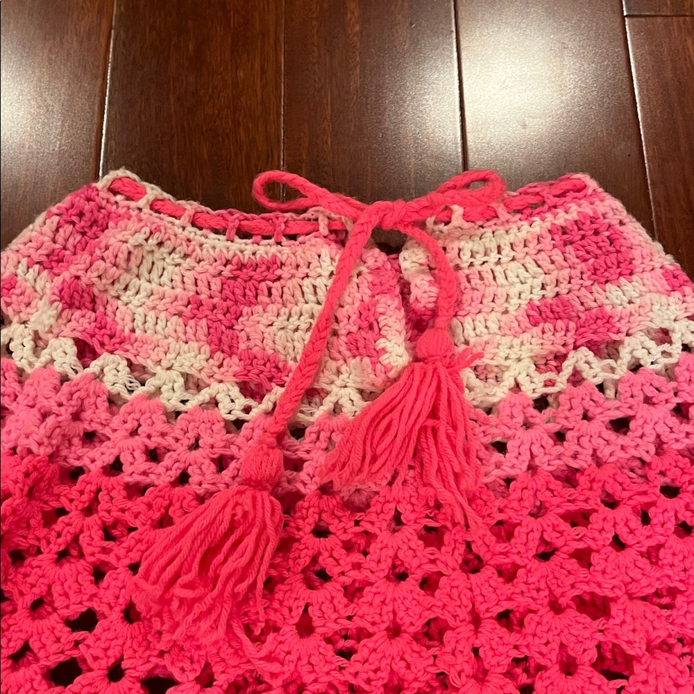 Pink Crochet Midi Skirt vintage 70’s - Picture 3 of 5
